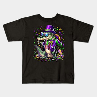 Mardigator Mardi Gras Alligator Costume Men Women Mardi Gras Kids T-Shirt